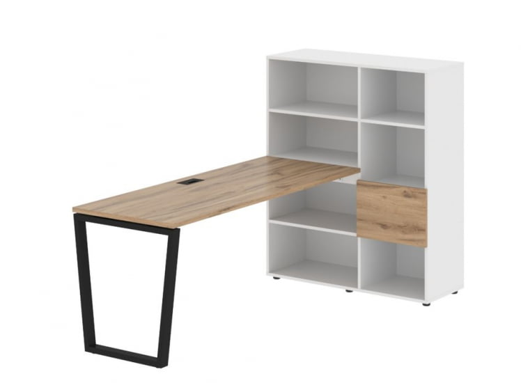 Рабочая станция ЕДИС ЕВРСТ 1117 Дуб Денвер светлый Черный Белый / EDIS EVRST_0