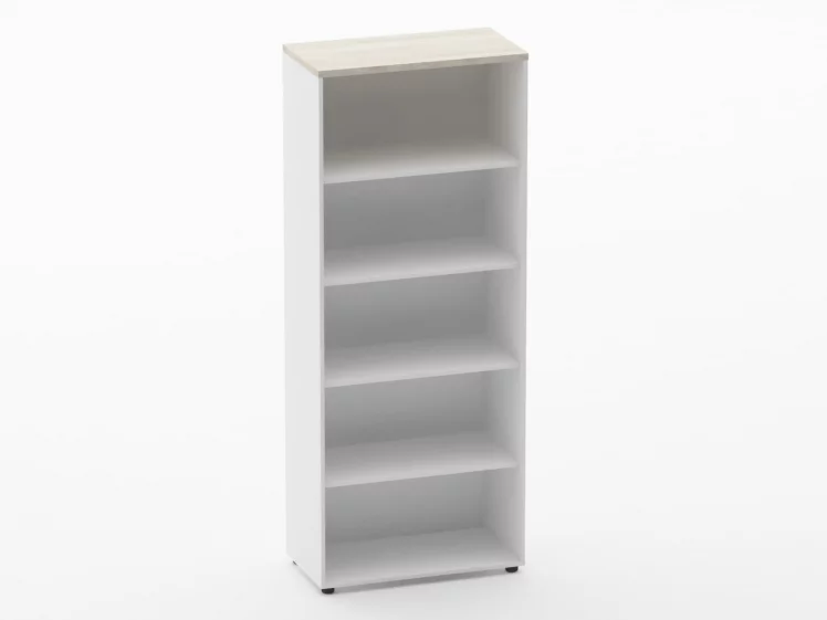 Шкаф 4 широкий открытый Дека 10.19.101 Дуб Сантана светлый/Белый / Deka_0