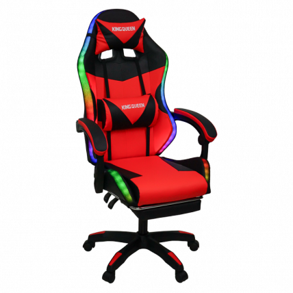 Кресло 1209 КИНГКУЕЕН, цвет черный/красный с подсветкой, 1209-блаcк-ред-масс-лед / KINGQUEEN, 1209-black-red-mass-led_0