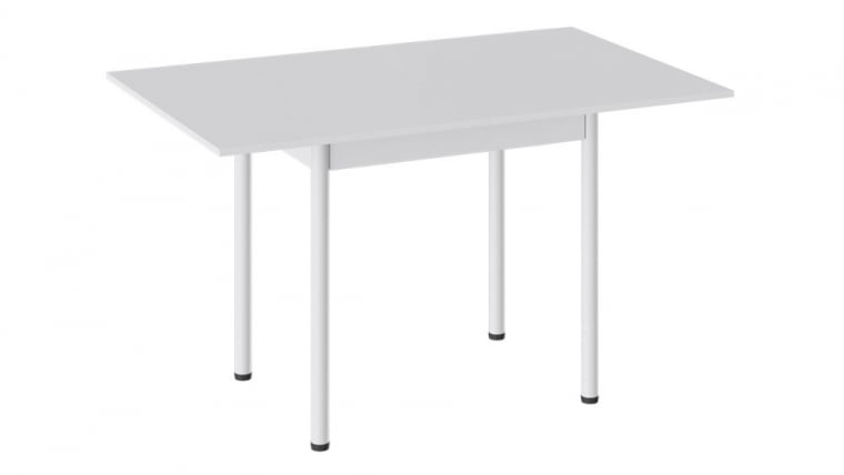 Стол обеденный Родос Тип 2 с опорой д40 Белый муар, Белый / d40_1