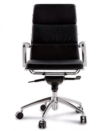 Кресло с высокой спинкой на крестовине Абсолют Д100 Черное / D100_1