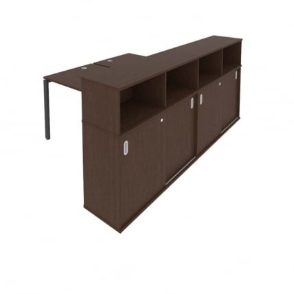 Рабочая станция с опорным шкафом-купе Метал Сйстем Б.РС-СШК-4.2 Венге/Антрацит / Metal System_0