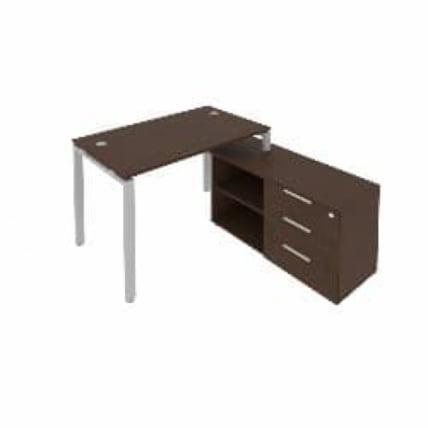 Рабочая станция на П-образном м/к с опорной тумбой правая Метал Сйстем БП.РС-СТС-2.2 Пр Венге/Серый / Metal System_0