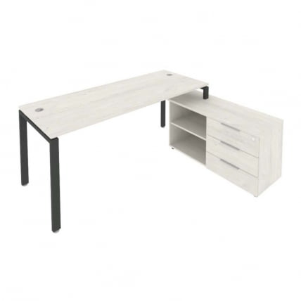 Рабочая станция на П-образном м/к с опорной тумбой правая Метал Сйстем Б.РС-СТС-2.5 Пр Наварра/Антрацит / Metal System_0