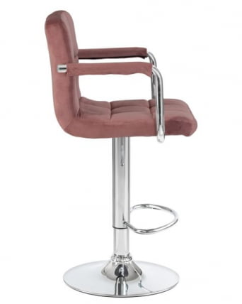 Стул барный ДОБРИН КРУГЕР АРМ (пудрово-розовый велюр (МДЖ9-32)) 2 шт / DOBRIN KRUGER ARM (MJ9-32))_4