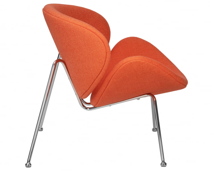Кресло дизайнерское ДОБРИН ЕМИЛЙ (оранжевая ткань АФ, хромированная сталь) / DOBRIN EMILY AF,_2