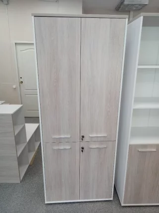 Шкаф 4 широкий закрытый, 4 двери Дека 10.19.151 Дуб Сантана светлый/Белый / Deka_3