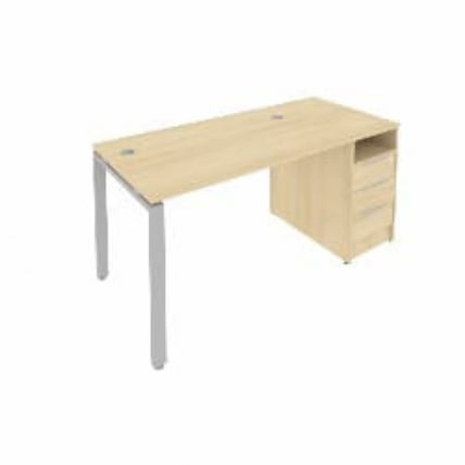 Рабочая станция с опорной тумбой Метал Сйстем Б.РС-СТП -1.2 Акация/Серый / Metal System_0