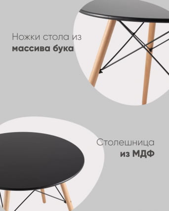 Стол круглый ЕАМЕС ДСВ НЕВ Д=80 черный / EAMES DSW NEW D=80_6
