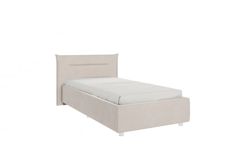 Кровать 0.9 Альба с основанием ЗО.КМ0.9-01 крем (велюр) / ZO.KM0.9-01_0