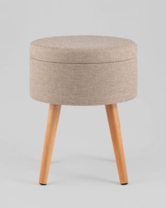 Пуф с ящиком Сторе Воодй рогожка бежевая / Store Woody_4