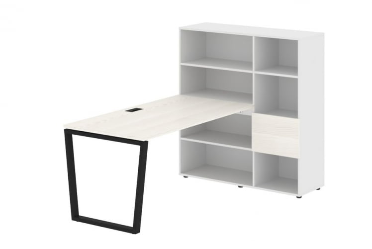 Рабочая станция ЕДИС ЕВРСТ 1215 Ясень Траун Черный Белый / EDIS EVRST_0