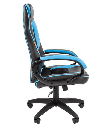 Кресло геймерское CХАИРМАН ДРАЙВ (ГАМЕ) 16 черный пластик Черный Голубой / CHAIRMAN (GAME)_1