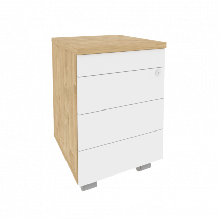 Тумба мобильная (ТИП-ОН) ОНИКС О.ТМ-3 ТИП Тиквуд Светлый/Белый / (TIP-ON) ONIX O.TM-3 TIP_0