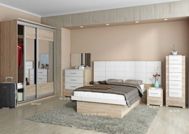 Спальня №2 Импульс СН16 Дуб сонома/белый глянец / SN16_0