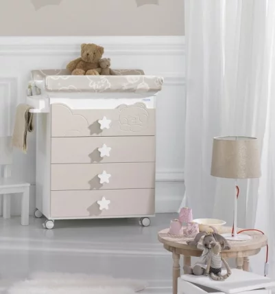 Комод Микуна Долсе Лусе пеленальный Б-1673 вхите/санд / Micuna Dolce Luce B-1673 white/sand_1
