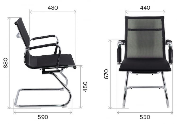 Кресло для посетителей Опера CФ сетка Серый / Opera CF_4