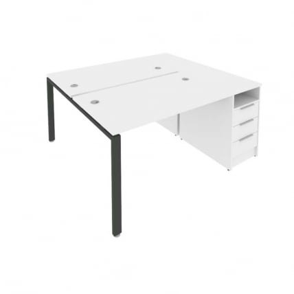 Рабочая станция с опорной тумбой Метал Сйстем Б.РС-СТП-2.2 Белый/Антрацит / Metal System_0