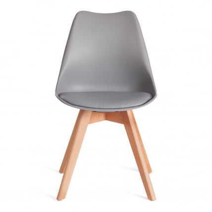 Стул ТУЛИП (мод. 73-1) дерево/пластик/экокожа, 47,5кс55кс80 см, серый / TULIP (mod. 47,5x55x80_4