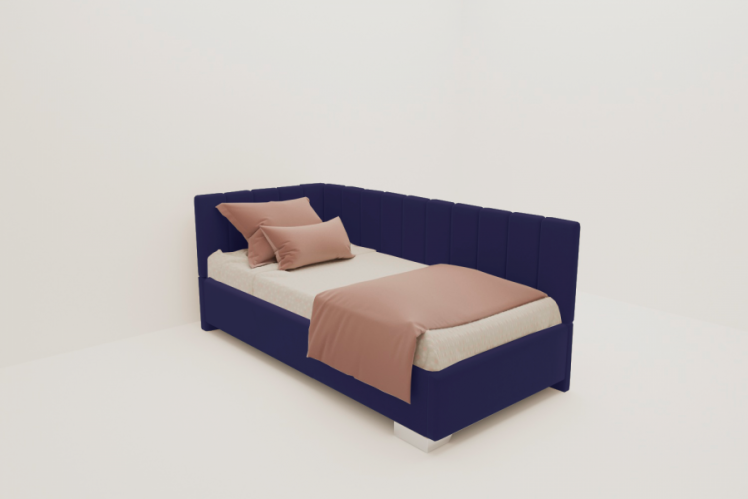 ДЕТСКАЯ МЯГКАЯ ИНТЕРЬЕРНАЯ КРОВАТЬ ТЕРРА С ПОДЪЕМНЫМ МЕХАНИЗМОМ (БЕРХОУСЕ) Цвет фасада: Синий; Материал фасада: Металл/Велюр; Спальное место: 800х1900 / (BERHOUSE)_0