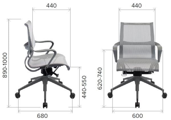 Премиум кресло Еверпроф Чикаго Грей Сетка Серый / Everprof Chicago Grey_4