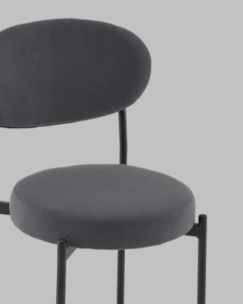 Стул Полубарный Бриф ДД ПБ велюр темно-серый / DD_7