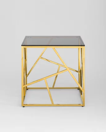 Журнальный столик АРТ ДЕКО 55кс55 Золото стекло смоке / 55x55 smoke_2