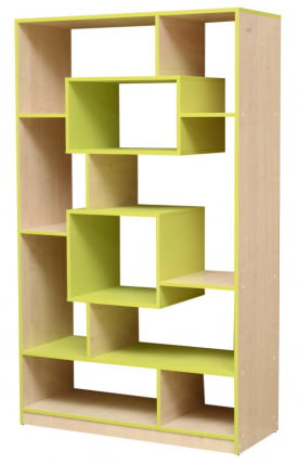 Стеллаж Юниор-11.2 Дуб молочный/Синий_0