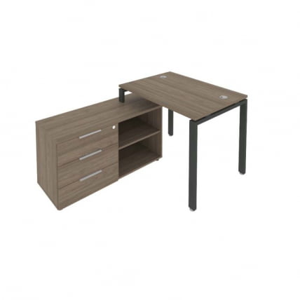 Рабочая станция на П-образном м/к с опорной тумбой левая Метал Сйстем Б.РС-СТС-2.1 Л Вяз/Антрацит / Metal System_0