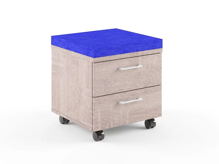 Тумба Мобильная КСМC-2Д (Дуб Сонома/Синий) / XMC-2D_0