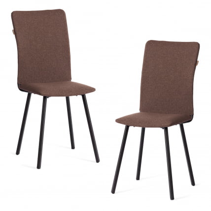 Стул обеденный Ла Роуссе (2 шт. в упаковке) НЕВ, ткань рогожка, коричневый/черный, 3М7-147, 45х55х93 см / La Rousse NEW,_0