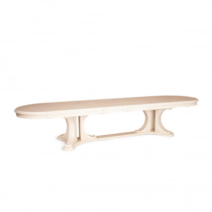 Стол ВЕРСАЛ овальный бук, мдф, 300 (350/400) х 110 х 78 см, бежевый патина / VERSAL_7