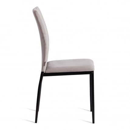 Стул CАПРИ (мод. БC565-ДC) металл, флок, 43 х 53 х 92 см, Лигхт грей (светло-серый) ХЛР14 / черный / CAPRI (mod. BC565-DC) Light grey HLR14_1