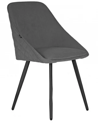 Стул обеденный ДОБРИН СТЕЛЛА (ЭМАЛЬ ЧЕРНЫЙ МУАР велюр Катаниа Стоне) / DOBRIN STELLA Catania Stone)_1