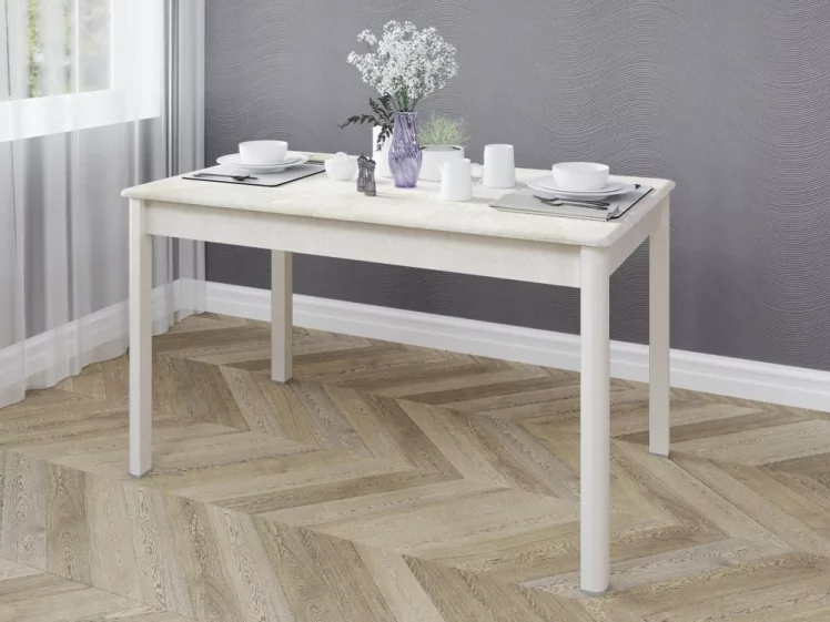 Обеденный стол Орфей 45 Бетон Крем-Белый Шпон_3