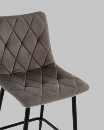 Стул полубарный Одди Диамонд велюр темно-серый / Diamond_8