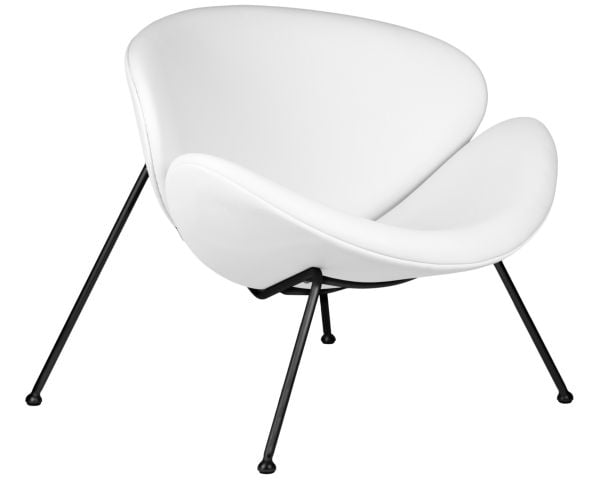 Кресло дизайнерское ДОБРИН ЕМИЛЙ (белый винил ЙП17, черное основание) 2 шт / DOBRIN EMILY YP17,_2