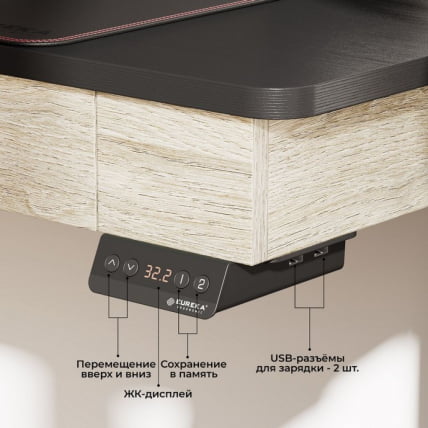 Стол для компьютера c электрической регулировкой по высоте и 2 ящиками ЕУРЕКА ЕРК-ЕД-И55-ОГ / c EUREKA ERK-ED-I55-OG_8
