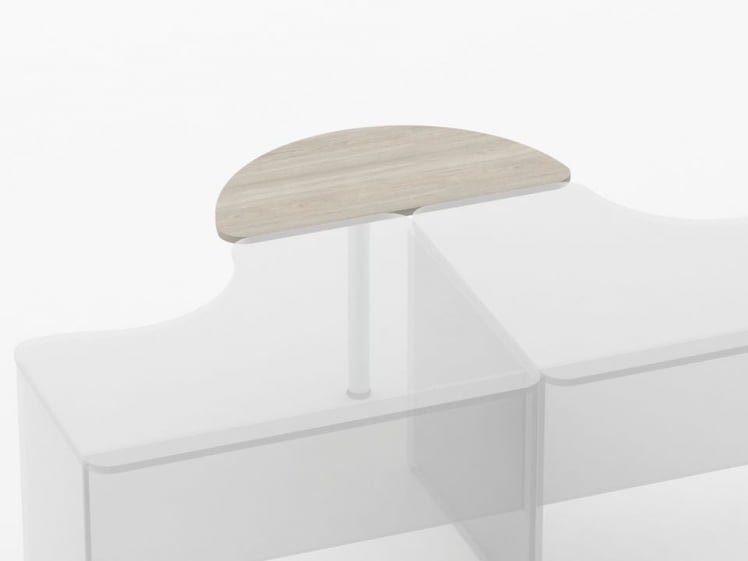 Приставка-полукруг для двух угловых столов Глассй 2.20 Дуб сантана светлый / Glassy_1