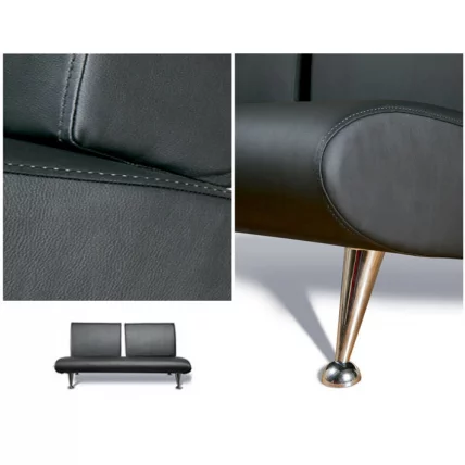 Диван офисный двойной Клерк 7 черный Екотекс 3001 / Ecotex_1