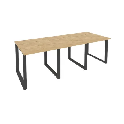 Стол переговорный (3 столешницы) ОНИКС О.МО-ПРГ-3.0 Тиквуд Светлый/Антрацит / ONIX O.MO-PRG-3.0_0