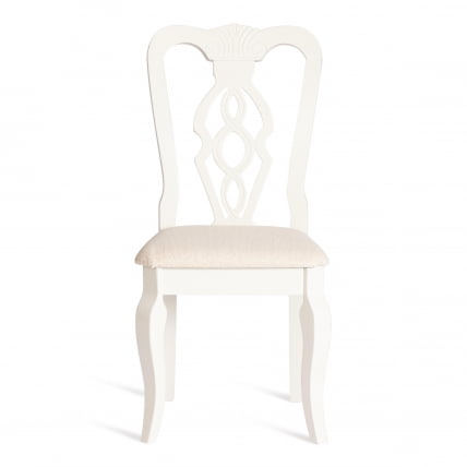 Стул Афродита/ Апхродите дерево гевея, 46х54х99см, Иворй вхите, ткань кремовая с рисунком (А04) / Aphrodite Ivory white,_4