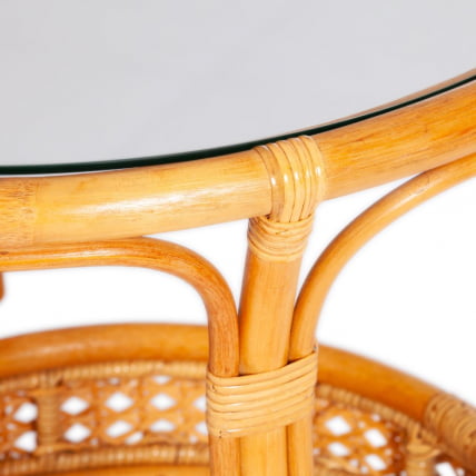 Комплект ПЕЛАНГИ 02/15 ( стол со стеклом + 4 кресла ) [с подушками] ротанг, кресло 65х65х77см, стол диаметр 64х61см, Хоней (мед) / PELANGI Honey_3