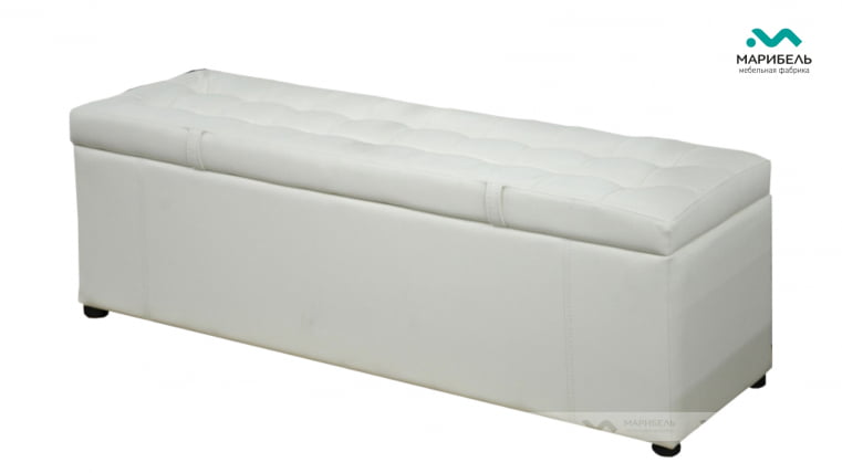 Пуфик «Дуэт» 1200 мм Кожа Терра 100 / Terra_0