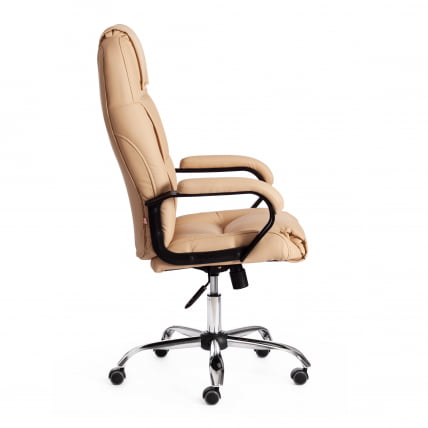 Кресло БЕРГАМО хром (22) кож/зам, бежевый, 36-34 / BERGAMO_1