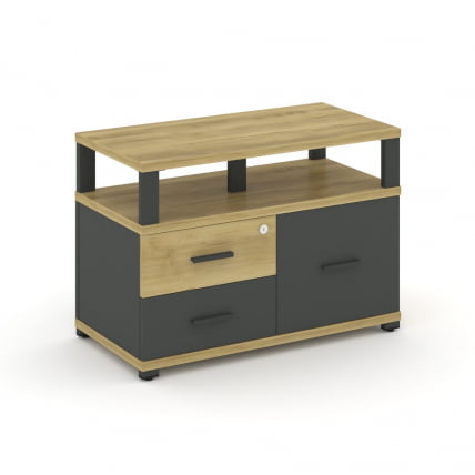 Тумба приставная сервисная с надставкой широкой CОНCЕПТ CН.ТСР-003 Б/В Дуб Винченцо Антрацит / CONCEPT CN.TSR-003 B/W_0