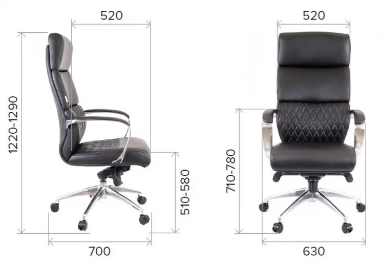 Кресло для руководителя Еверпроф Пресидент Кожа Черный / Everprof President_8