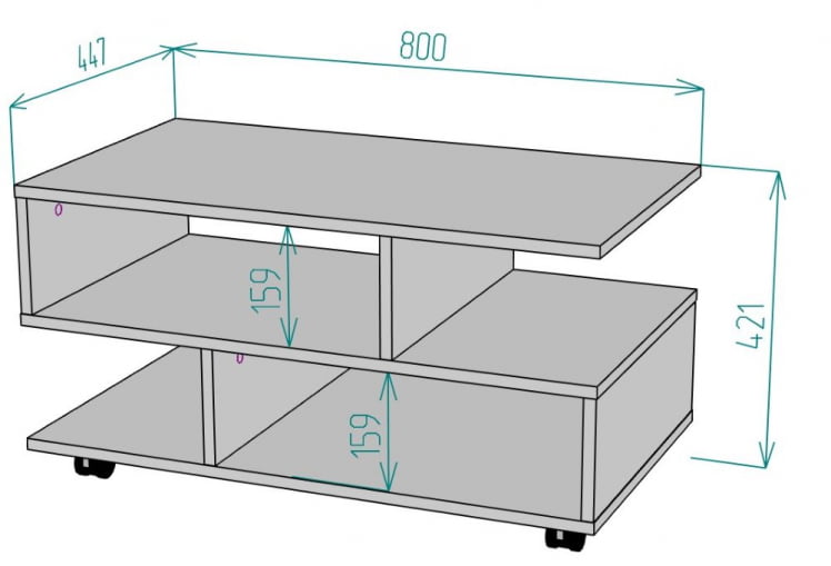 Стол журнальный ТC21 421х800х447 (ЯШТ) / TC21_1