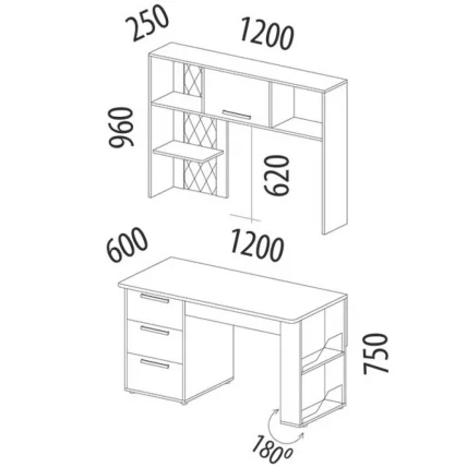 Стол с надстройкой (лев/прав) Аляска 61_7