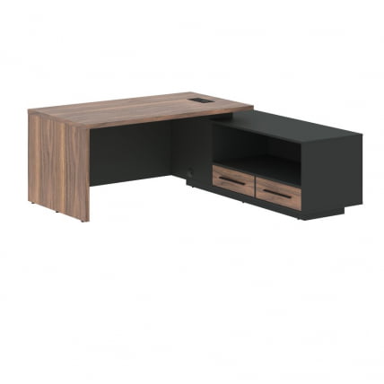 Стол руководителя правый ВЕЛИОН ВЕНЕЕР ВРCТ 1919 Р Американский орех Яшма черная / VELION VENEER VRCT R_0